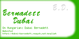 bernadett dubai business card